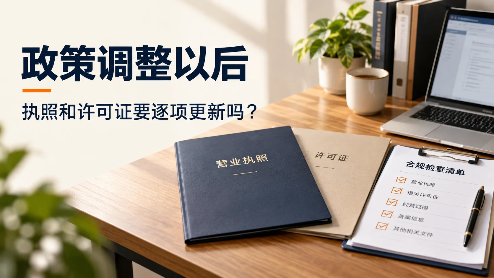 政策调整后，营业执照和许可证要逐项更新吗？