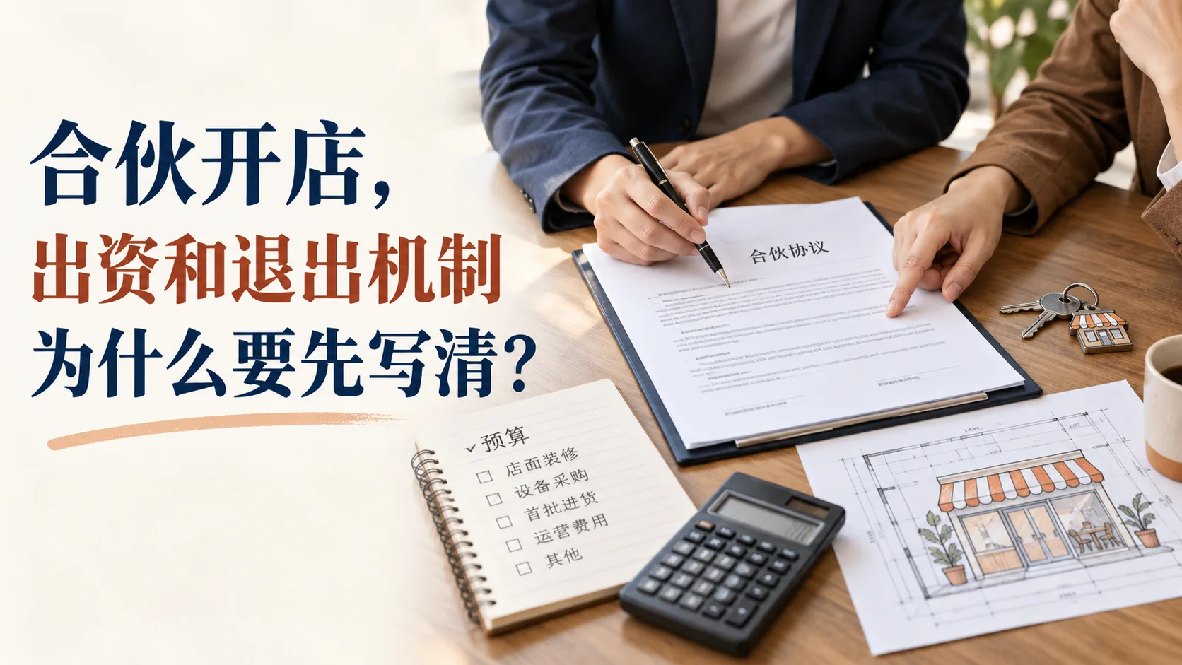 合伙开店，出资和退出机制为什么要先写清？